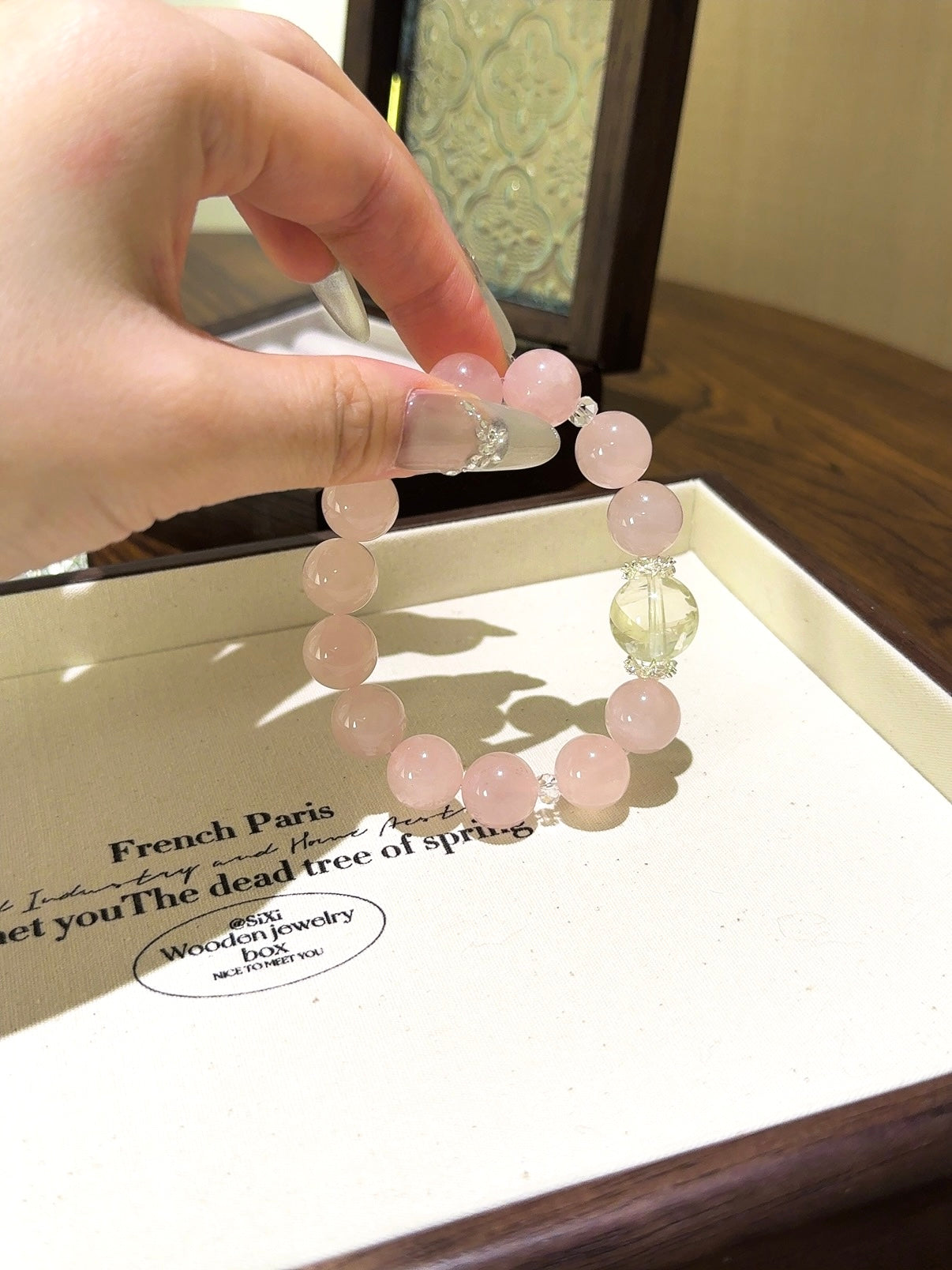 ▫️▪️ Pink crystal citrine bracelet